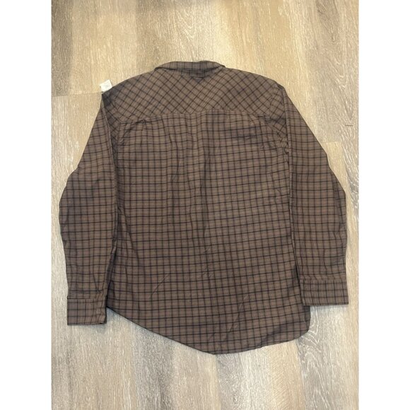 Quiksilver Brown Plaid Long-Sleeve Button-Up Shirt Size XL 100% Cotton - Picture 3 of 3